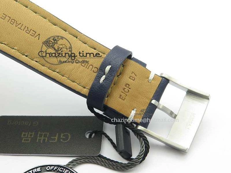 Clot Chronometer SS GF 1:1 Best Edition Blue Sticks Marker Dial On Blue Leather Strap A2824