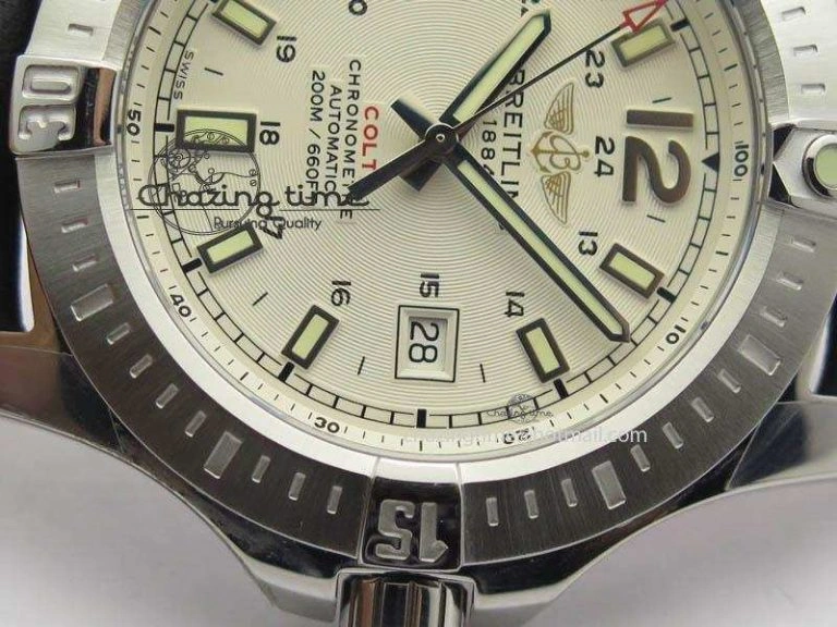Clot Chronometer SS GF 1:1 Best Edition White Sticks Marker Dial On Black Leather Strap A2824