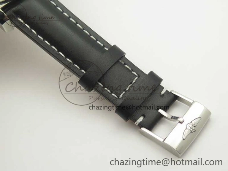Clot Chronometer SS UBF 1-1 Best Edition Black Sticks Marker Dial on Black Leather Strap A2824