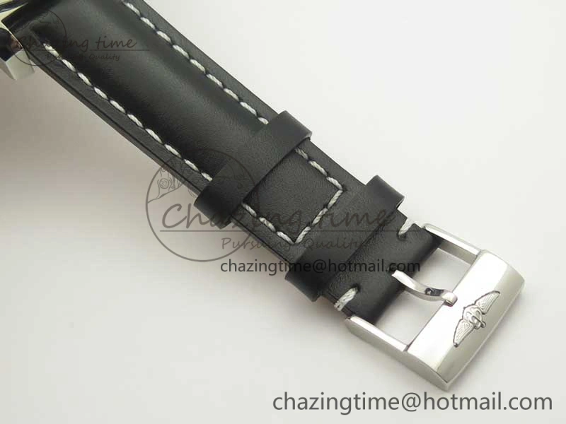 Clot Chronometer SS UBF 1-1 Best Edition Black Sticks Marker Dial on Black Leather Strap A2824