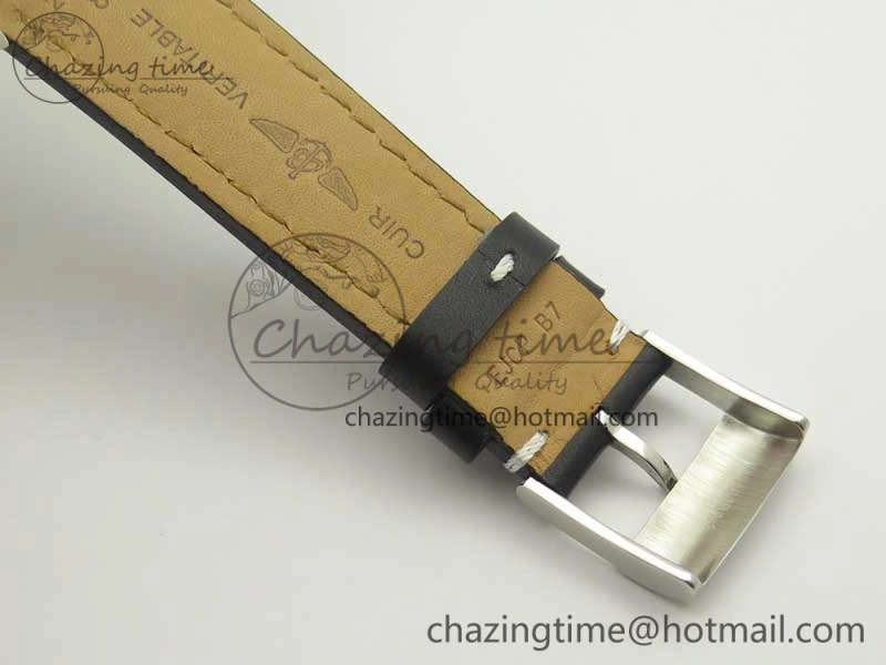 Clot Chronometer SS UBF 1-1 Best Edition Black Sticks Marker Dial on Black Leather Strap A2824