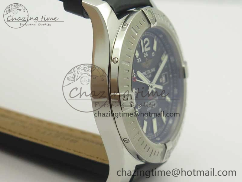 Clot Chronometer SS UBF 1-1 Best Edition Black Sticks Marker Dial on Black Leather Strap A2824