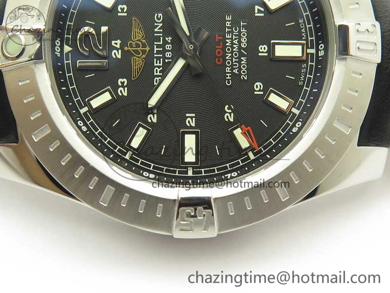 Clot Chronometer SS UBF 1-1 Best Edition Black Sticks Marker Dial on Black Leather Strap A2824