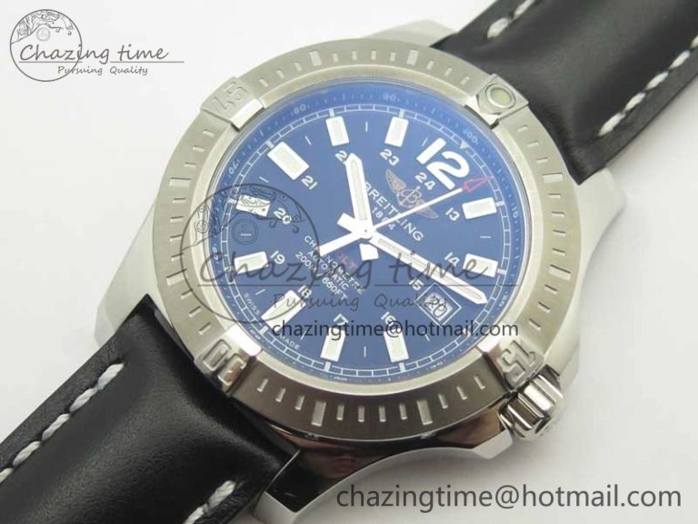 Clot Chronometer SS UBF 1-1 Best Edition Black Sticks Marker Dial on Black Leather Strap A2824