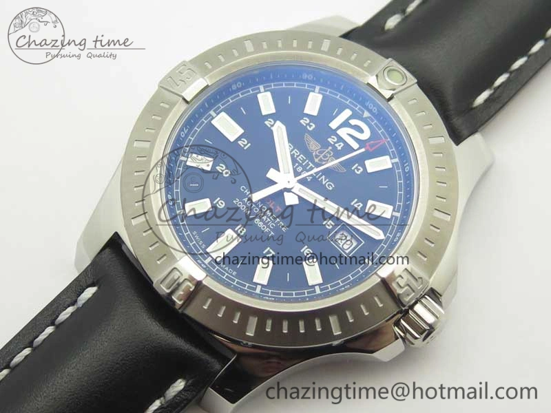 Clot Chronometer SS UBF 1-1 Best Edition Black Sticks Marker Dial on Black Leather Strap A2824