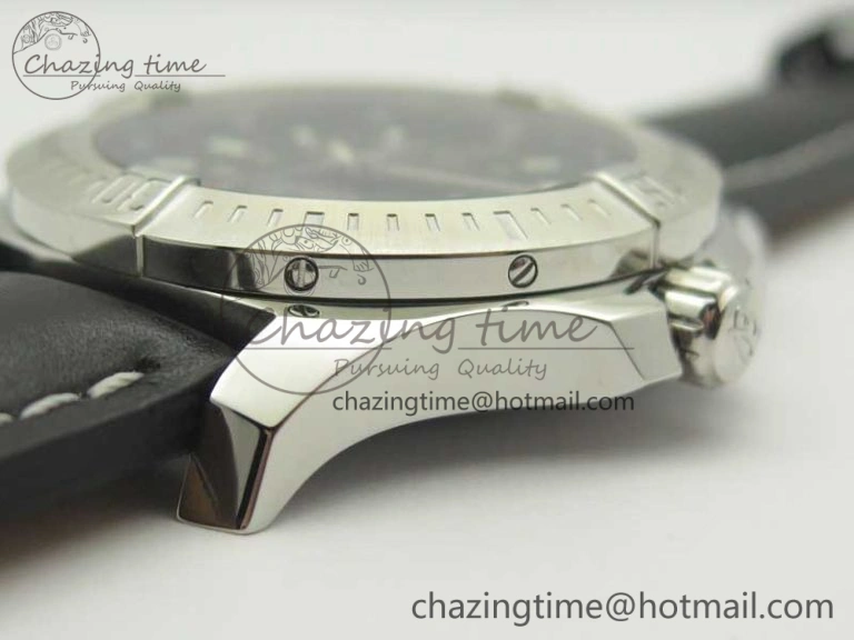 Clot Chronometer SS UBF 1-1 Best Edition Black Sticks Marker Dial on Black Leather Strap A2824