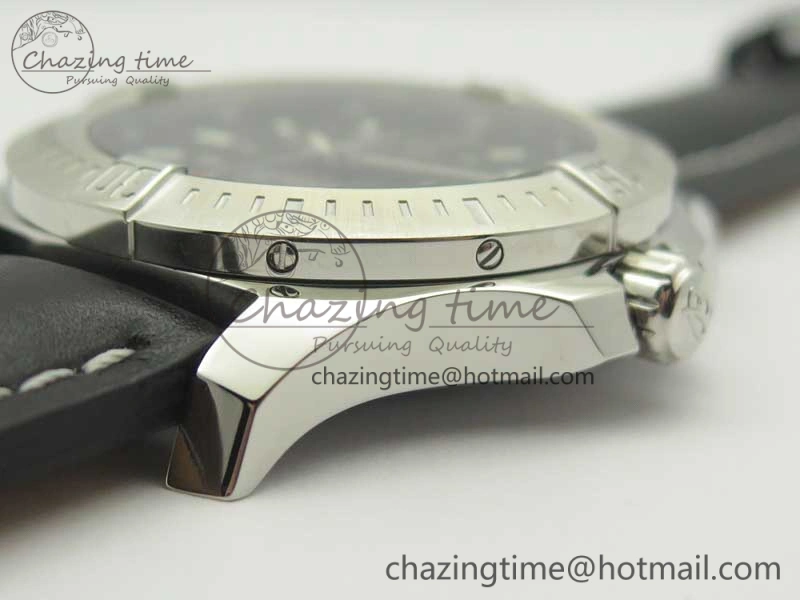 Clot Chronometer SS UBF 1-1 Best Edition Black Sticks Marker Dial on Black Leather Strap A2824