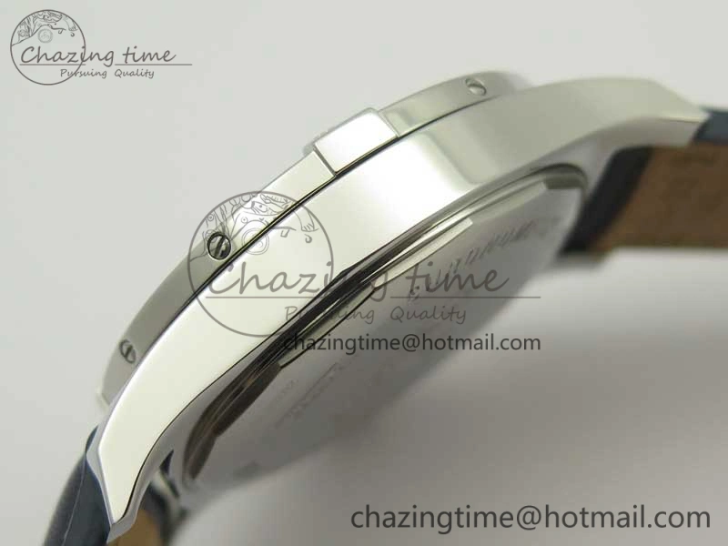 Clot Chronometer SS UBF 1:1 Best Edition Blue Sticks Marker Dial on Blue Leather strap A2824