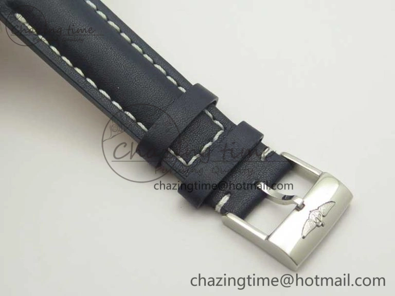 Clot Chronometer SS UBF 1:1 Best Edition Blue Sticks Marker Dial on Blue Leather strap A2824