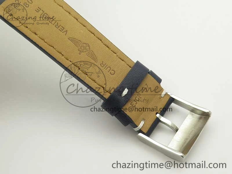 Clot Chronometer SS UBF 1:1 Best Edition Blue Sticks Marker Dial on Blue Leather strap A2824
