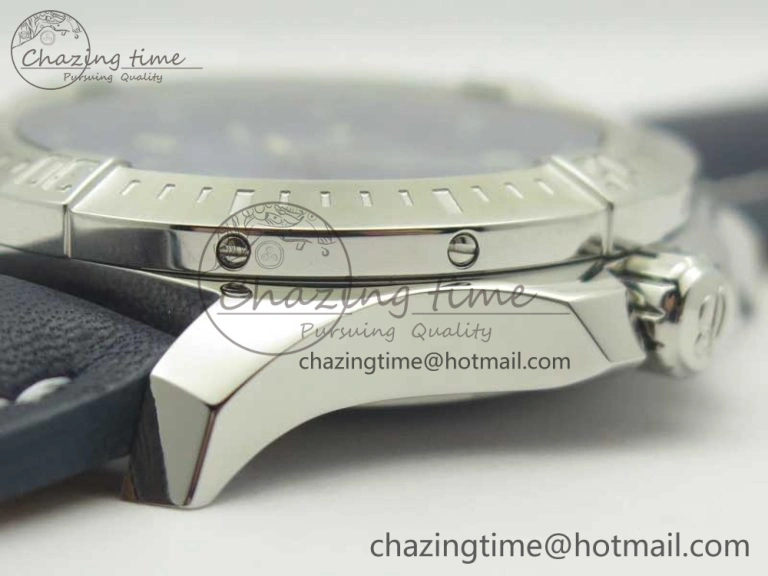 Clot Chronometer SS UBF 1:1 Best Edition Blue Sticks Marker Dial on Blue Leather strap A2824