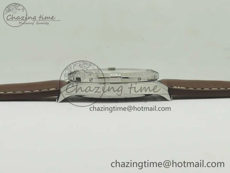 Clot Chronometer SS UBF 1:1 Best Edition White Sticks Marker Dial on Brown Leather Strap A2824