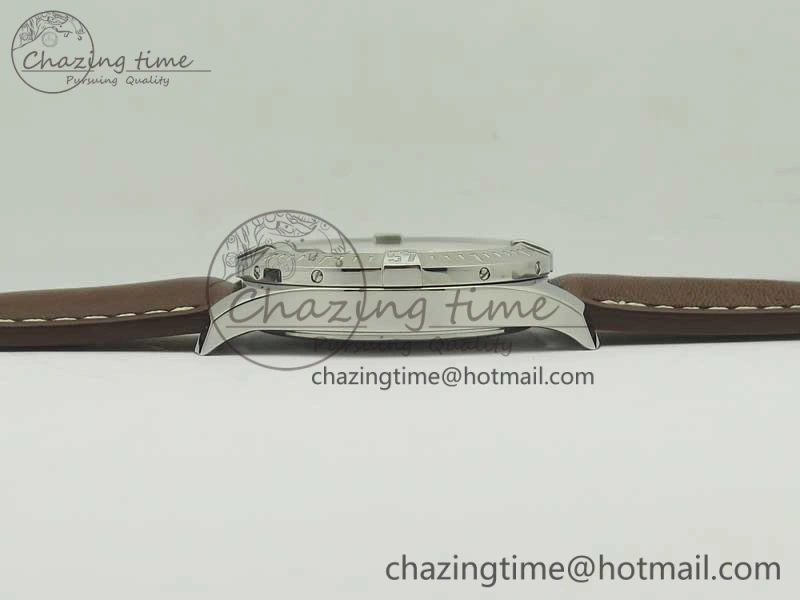 Clot Chronometer SS UBF 1:1 Best Edition White Sticks Marker Dial on Brown Leather Strap A2824