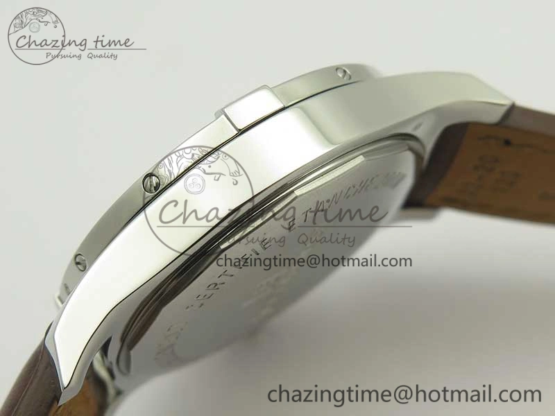 Clot Chronometer SS UBF 1:1 Best Edition White Sticks Marker Dial on Brown Leather Strap A2824
