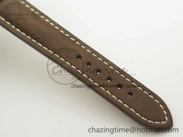 Clot Chronometer SS UBF 1:1 Best Edition White Sticks Marker Dial on Brown Leather Strap A2824