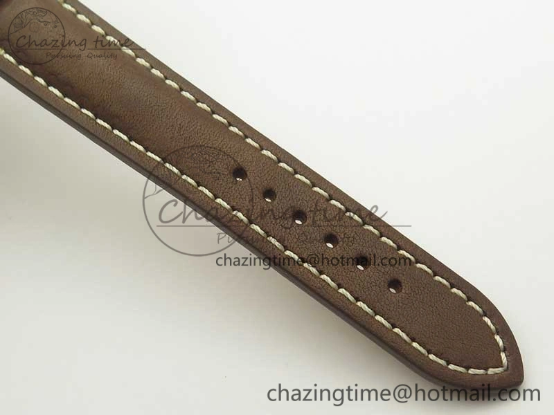 Clot Chronometer SS UBF 1:1 Best Edition White Sticks Marker Dial on Brown Leather Strap A2824