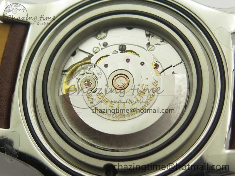 Clot Chronometer SS UBF 1:1 Best Edition White Sticks Marker Dial on Brown Leather Strap A2824