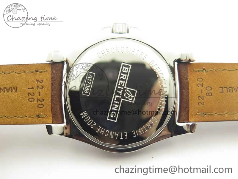 Clot Chronometer SS UBF 1:1 Best Edition White Sticks Marker Dial on Brown Leather Strap A2824
