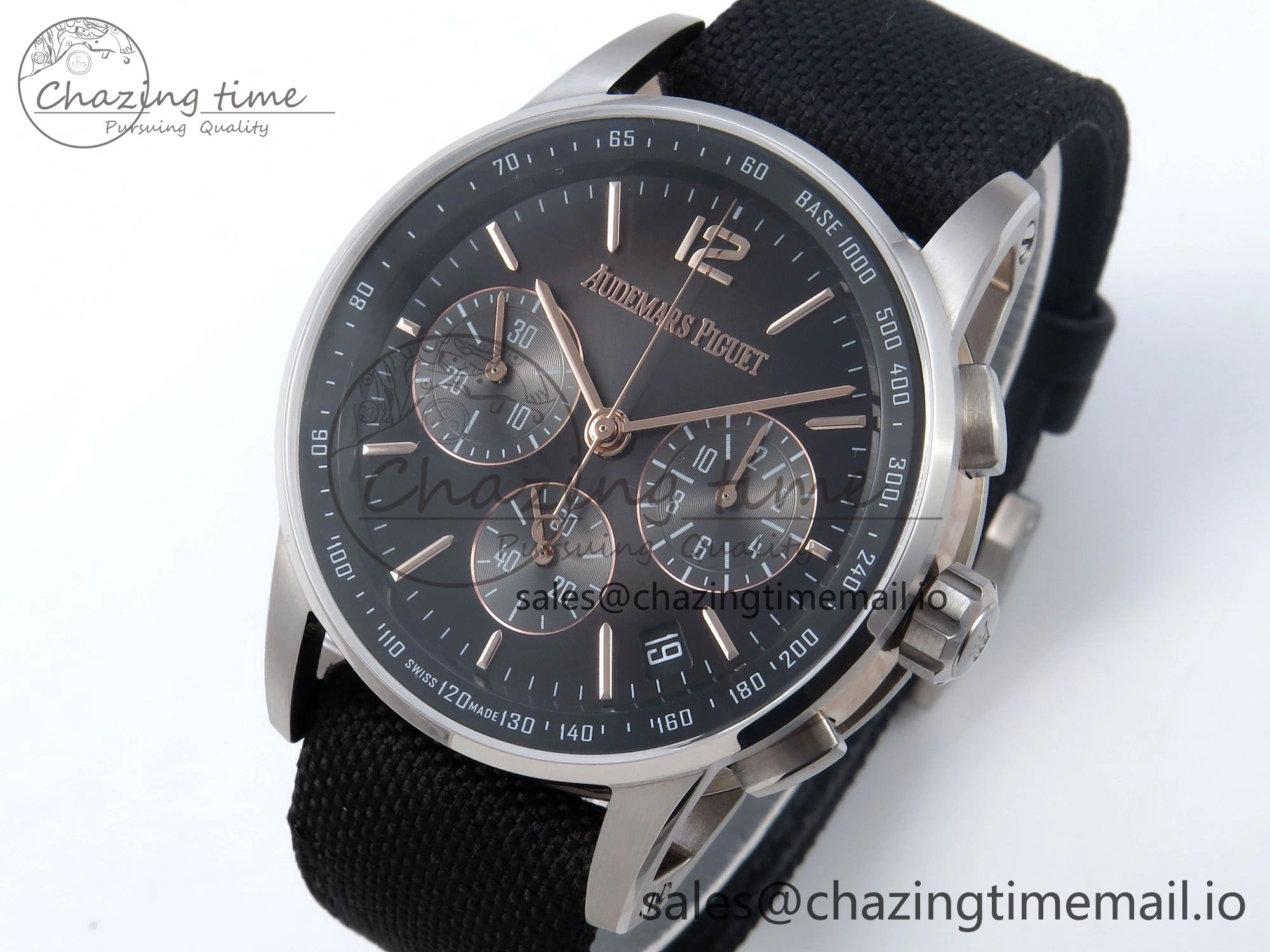 Code 11.59 Chrono 26393 SS APPF Best Edition Gray RG Dial on Black Nylon Strap A4401