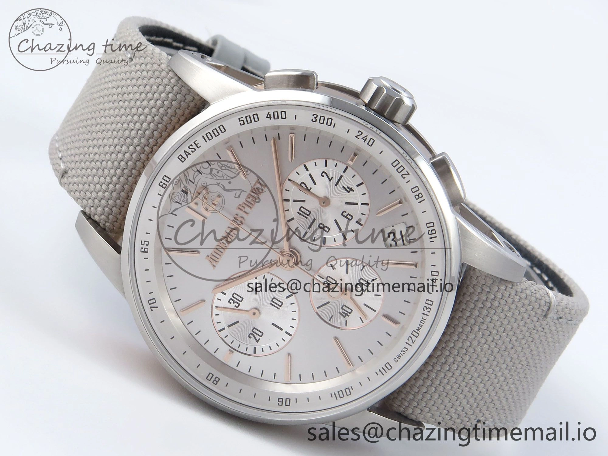 Code 11.59 Chrono 26393 SS APPF Best Edition Silver Dial on White Nylon Strap A4401
