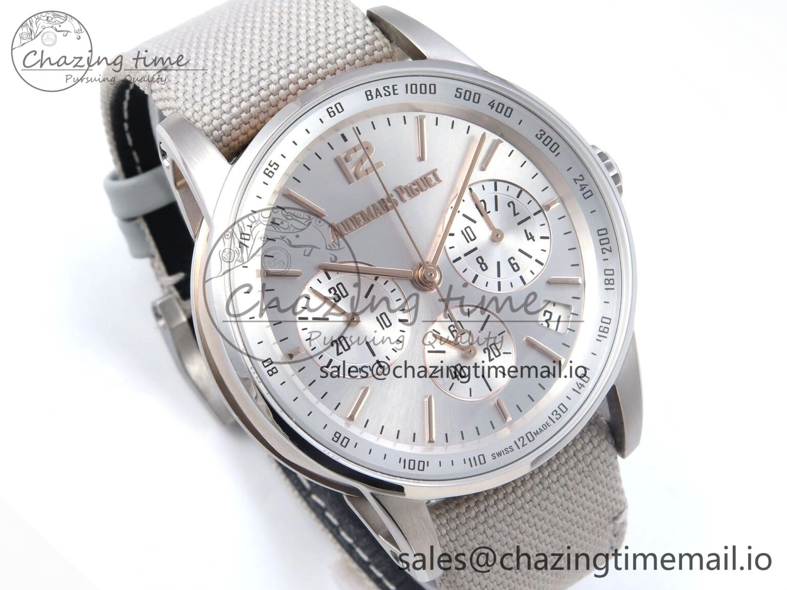 Code 11.59 Chrono 26393 SS APPF Best Edition Silver Dial on White Nylon Strap A4401