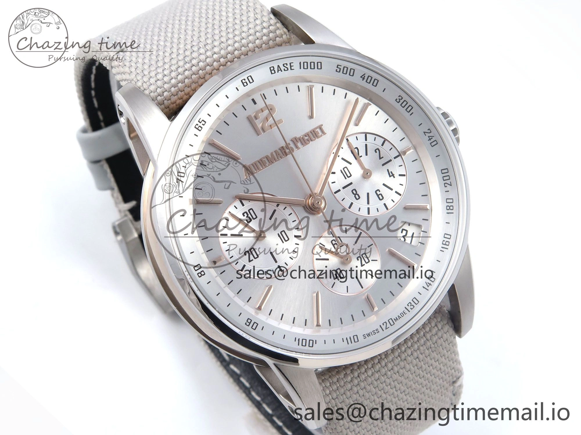 Code 11.59 Chrono 26393 SS APPF Best Edition Silver Dial on White Nylon Strap A4401