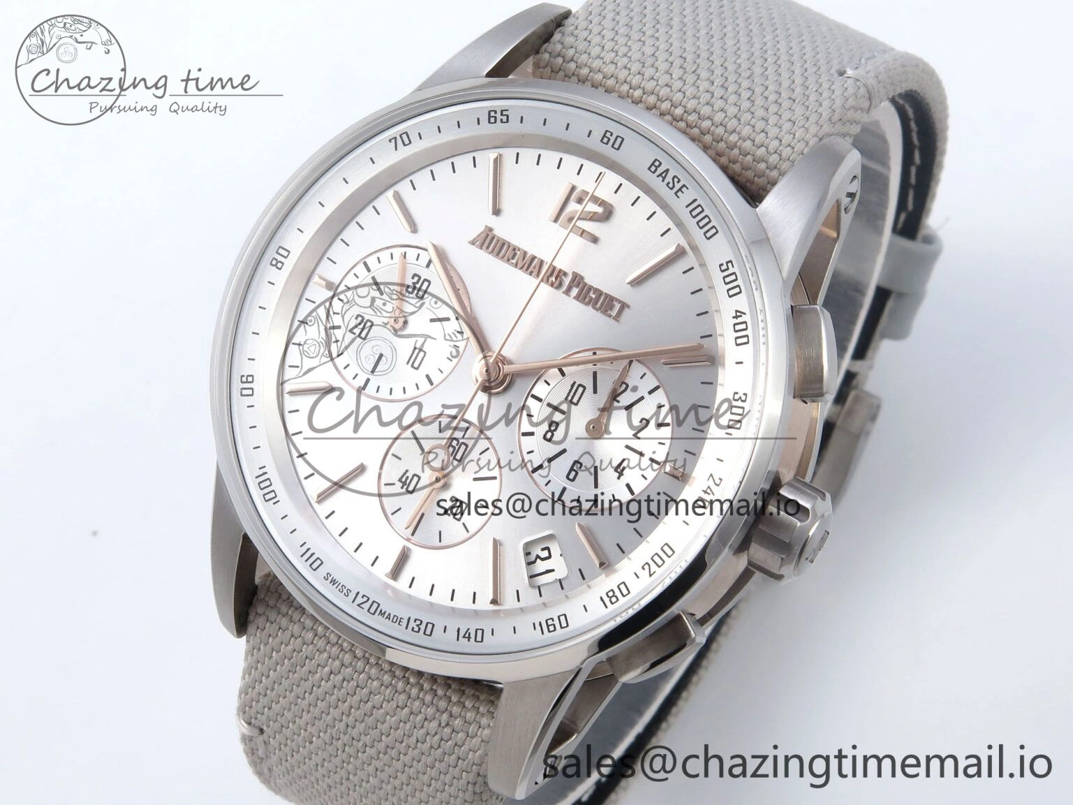 Code 11.59 Chrono 26393 SS APPF Best Edition Silver Dial on White Nylon Strap A4401