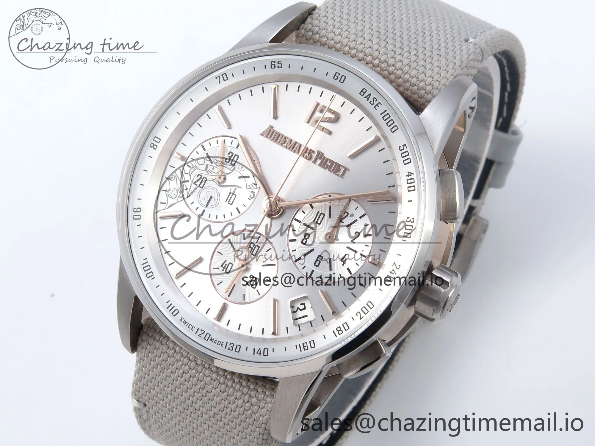 Code 11.59 Chrono 26393 SS APPF Best Edition Silver Dial on White Nylon Strap A4401