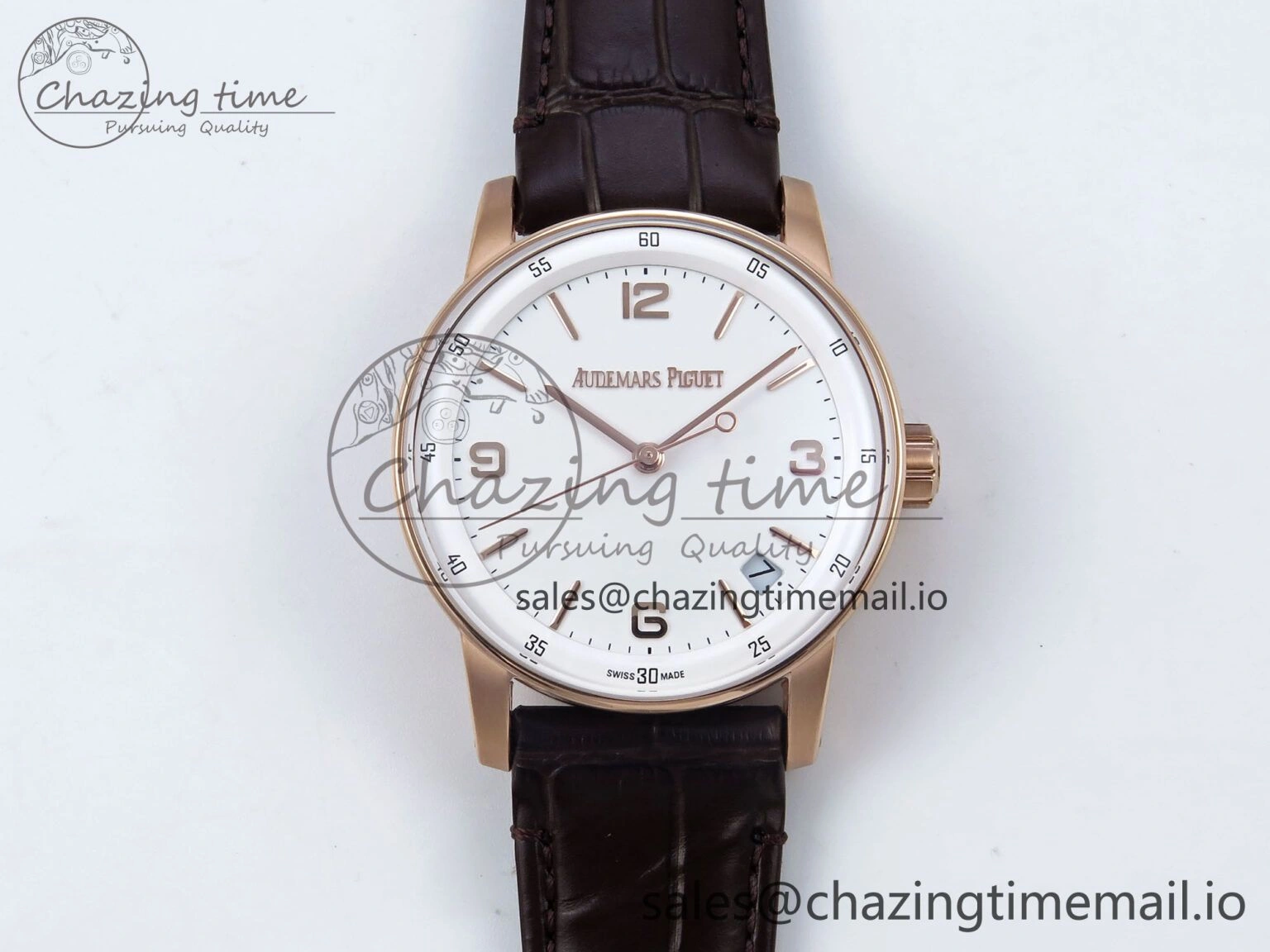 Code 11.59 RG 15210 APSF 1:1 Best Edition White Dial on Brown Leather Strap SA4302 Super Clone