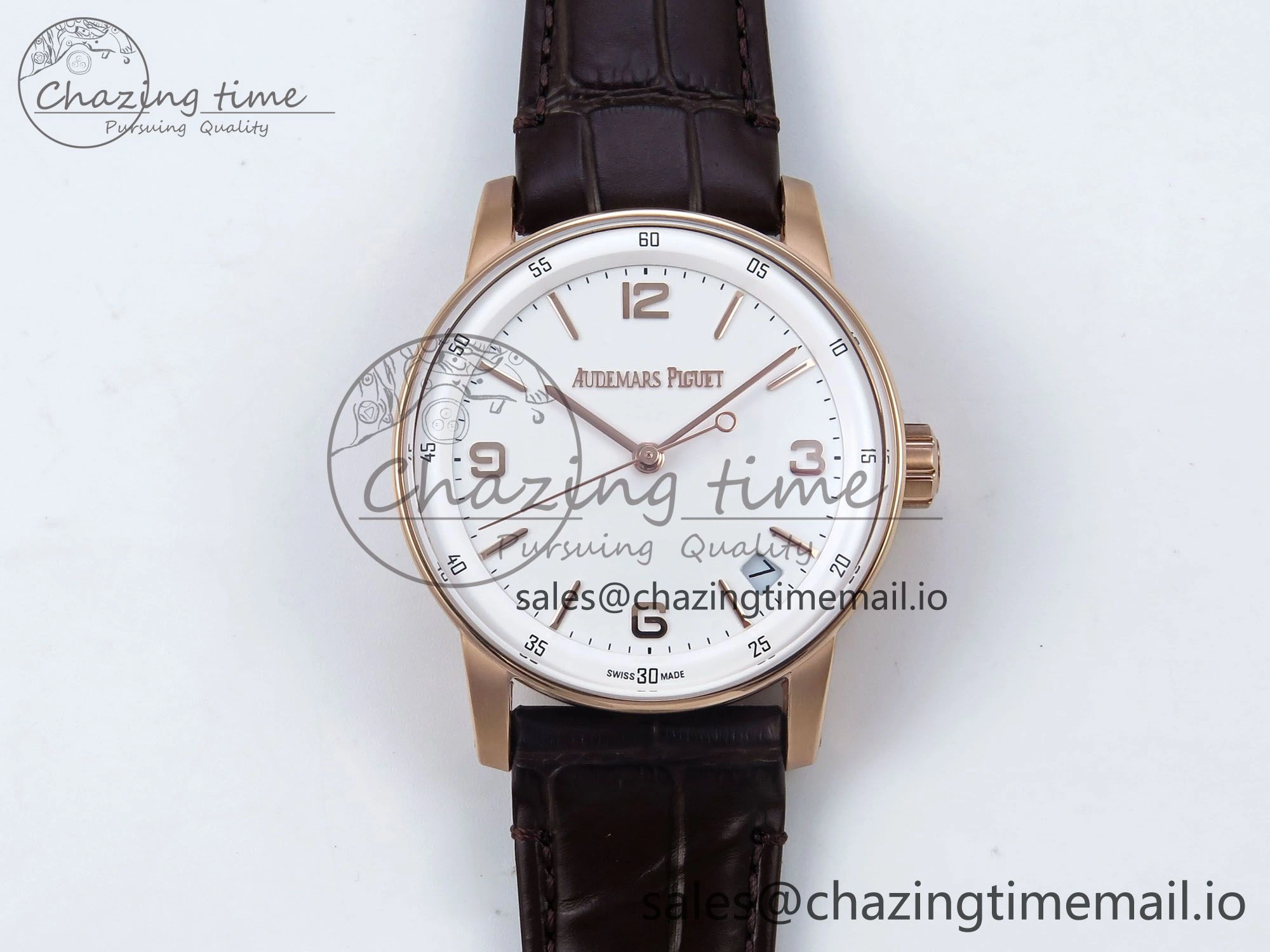 Code 11.59 RG 15210 APSF 1:1 Best Edition White Dial on Brown Leather Strap SA4302 Super Clone