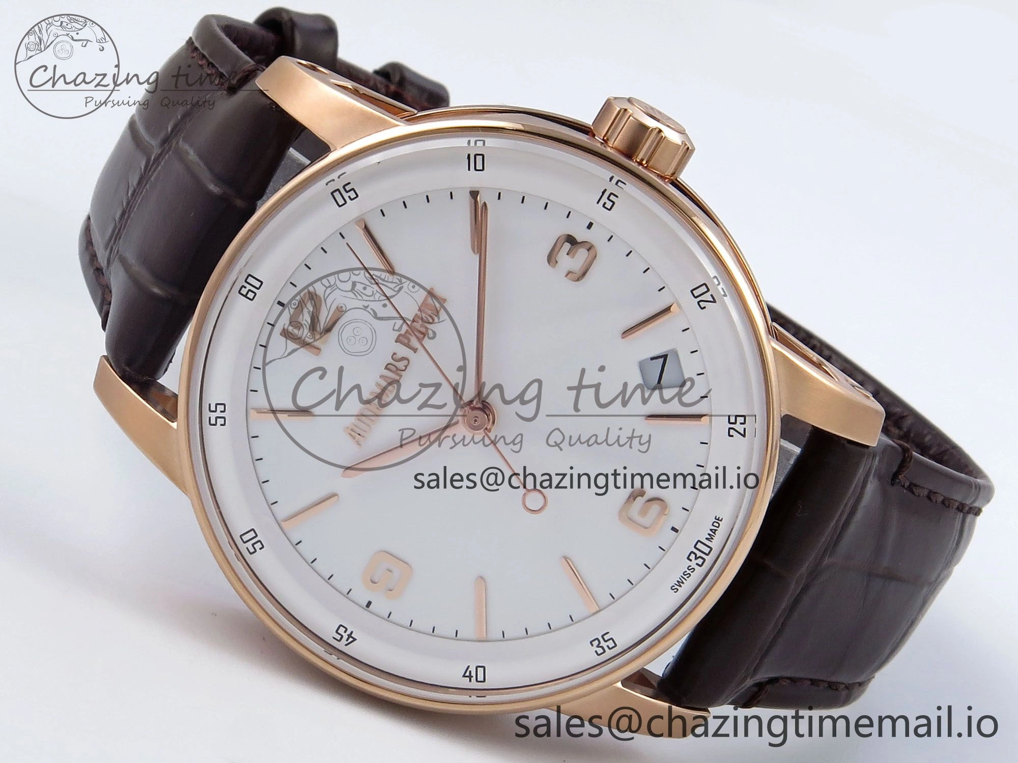Code 11.59 RG 15210 APSF 1:1 Best Edition White Dial on Brown Leather Strap SA4302 Super Clone