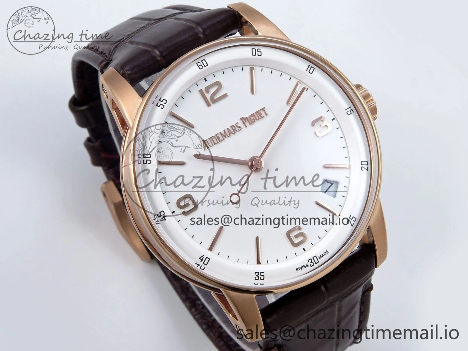 Code 11.59 RG 15210 APSF 1:1 Best Edition White Dial on Brown Leather Strap SA4302 Super Clone