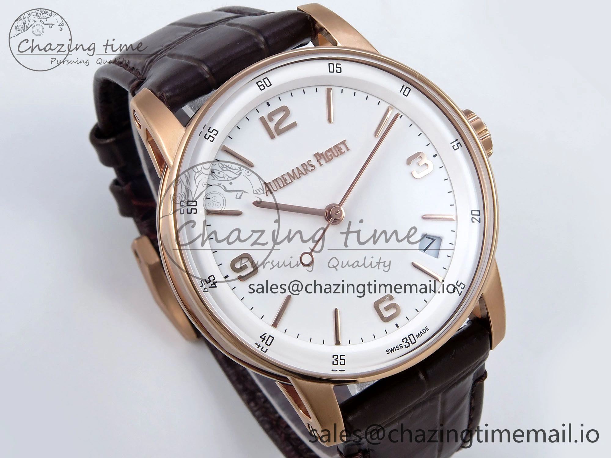 Code 11.59 RG 15210 APSF 1:1 Best Edition White Dial on Brown Leather Strap SA4302 Super Clone