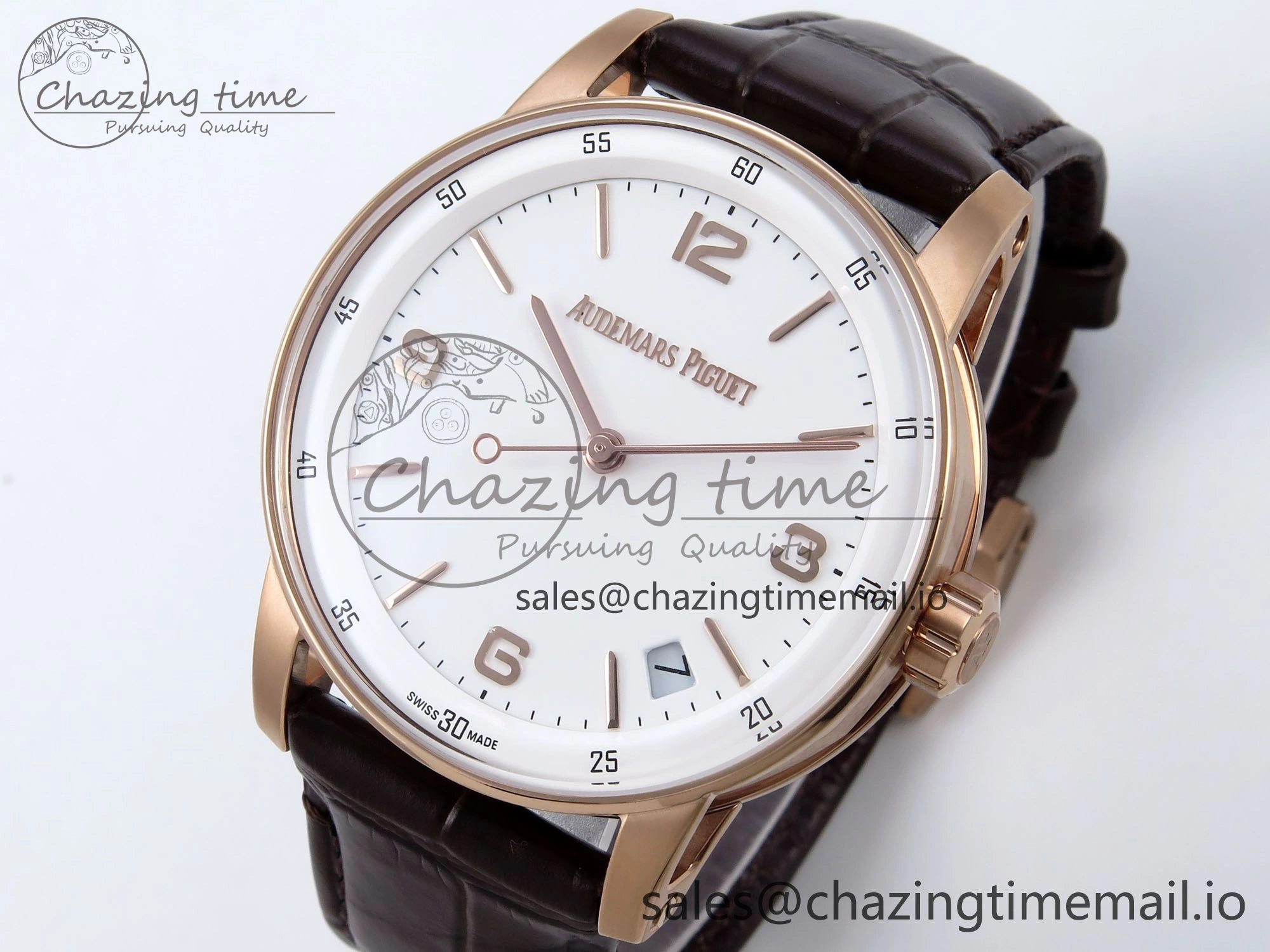 Code 11.59 RG 15210 APSF 1:1 Best Edition White Dial on Brown Leather Strap SA4302 Super Clone