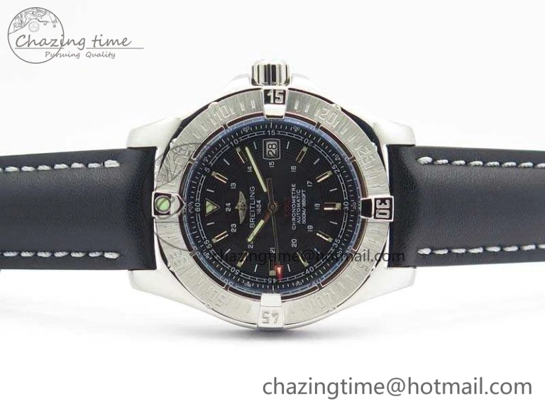 Colt Automatic 41mm SS Black Textured Dial On Black Leather Strap A2824