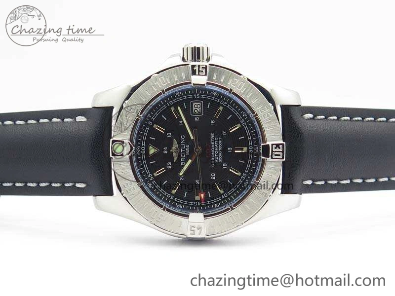 Colt Automatic 41mm SS Black Textured Dial On Black Leather Strap A2824