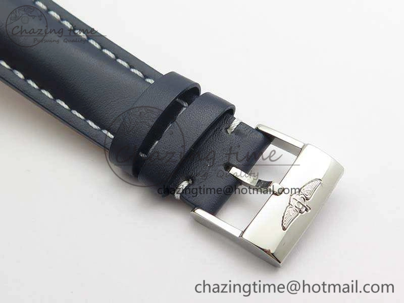 Colt Automatic 41mm SS Blue Textured Dial On Blue Leather Strap A2824