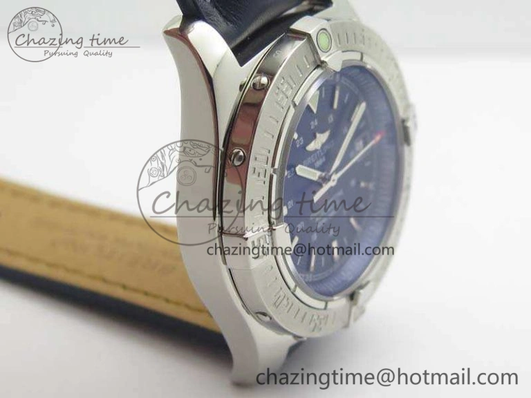 Colt Automatic 41mm SS Blue Textured Dial On Blue Leather Strap A2824