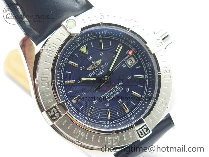 Colt Automatic 41mm SS Blue Textured Dial On Blue Leather Strap A2824