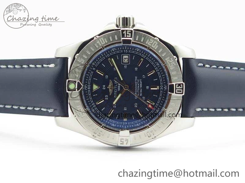Colt Automatic 41mm SS Blue Textured Dial On Blue Leather Strap A2824