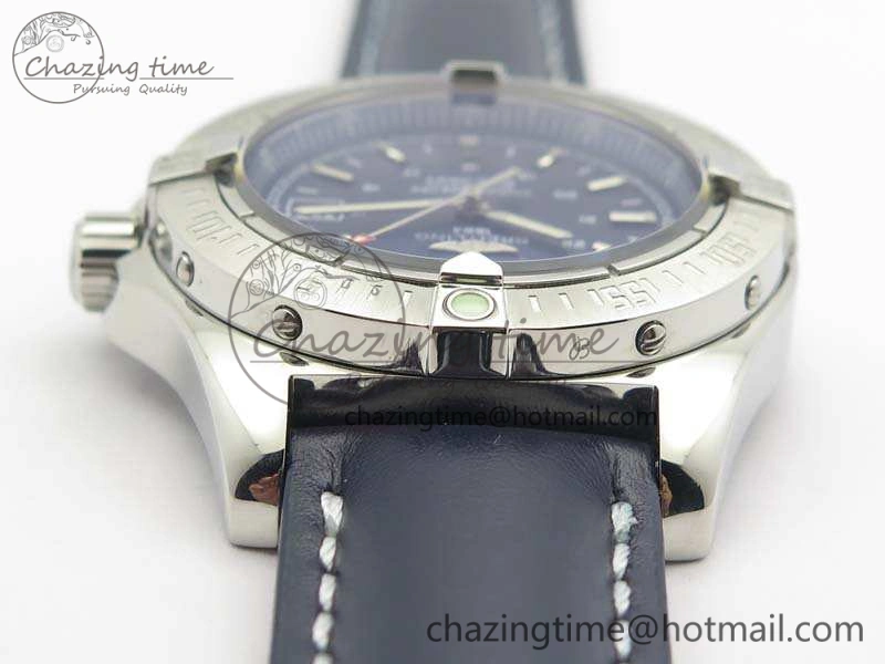 Colt Automatic 41mm SS Blue Textured Dial On Blue Leather Strap A2824