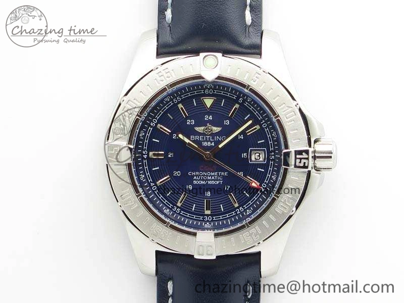 Colt Automatic 41mm SS Blue Textured Dial On Blue Leather Strap A2824