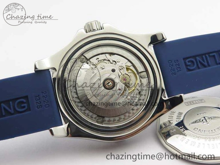 Colt Automatic 41mm SS Blue Textured Dial On Rubber Strap A2824
