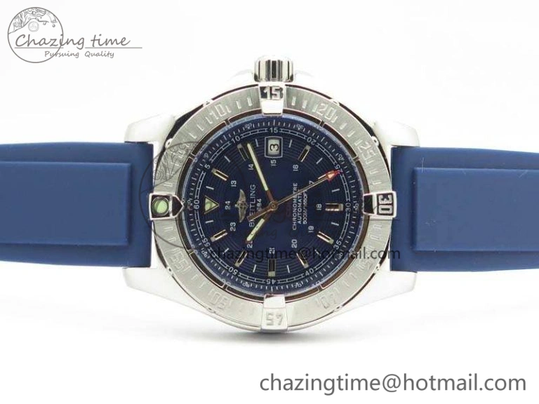 Colt Automatic 41mm SS Blue Textured Dial On Rubber Strap A2824