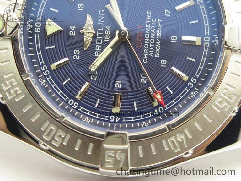 Colt Automatic 41mm SS Blue Textured Dial On Rubber Strap A2824