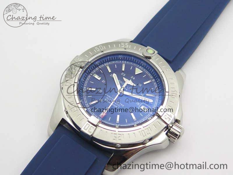 Colt Automatic 41mm SS Blue Textured Dial On Rubber Strap A2824
