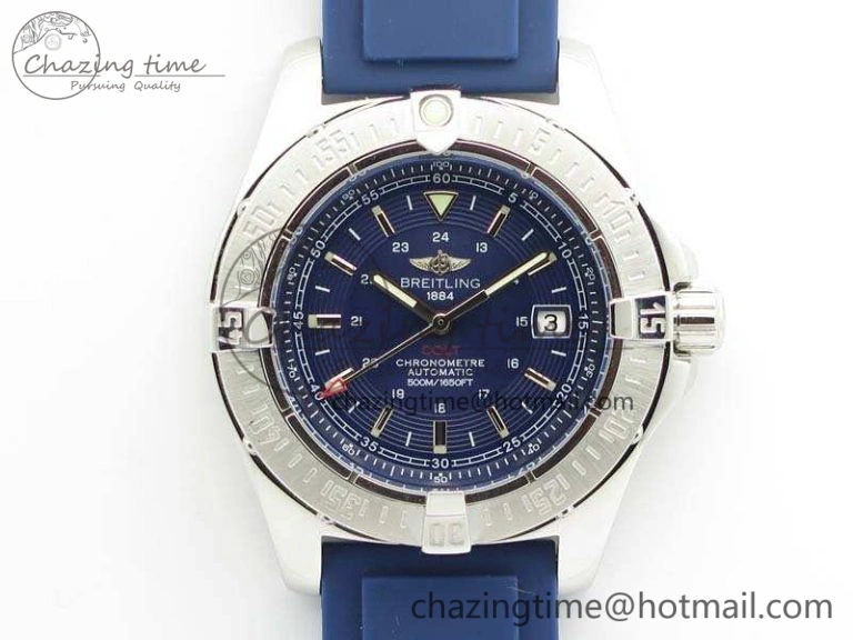Colt Automatic 41mm SS Blue Textured Dial On Rubber Strap A2824