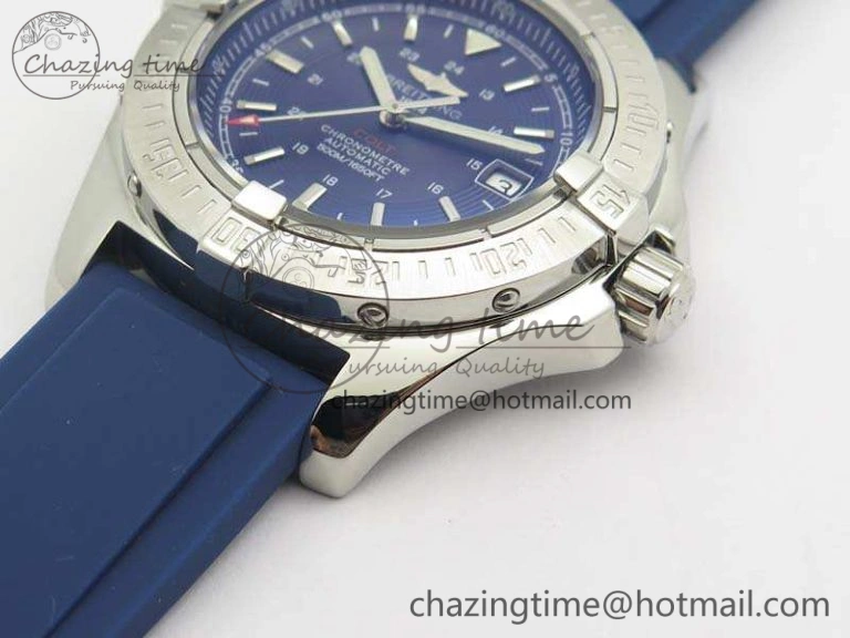 Colt Automatic 41mm SS Blue Textured Dial On Rubber Strap A2824