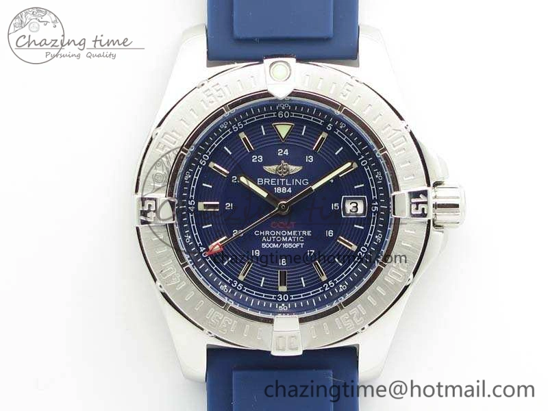 Colt Automatic 41mm SS Blue Textured Dial On Rubber Strap A2824