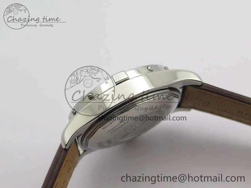 Colt Automatic 41mm SS White Textured Dial On Brown Leather Strap A2824